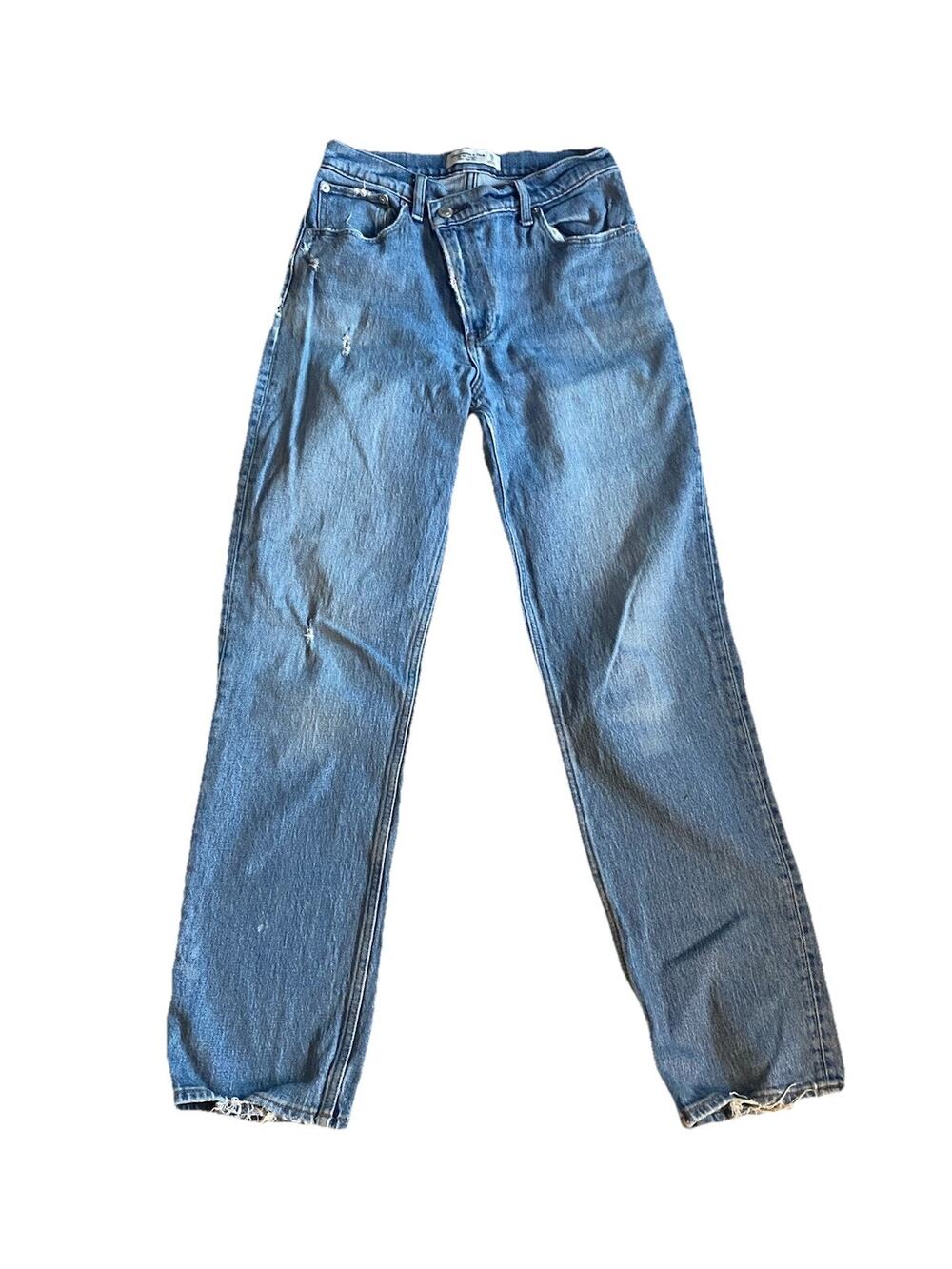 Abercrombie 90s Straight Ultra High Rise Jeans Blue Medium Wash 26 / 2r